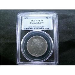 1870 LCW PCGS VF30  Affordable example.