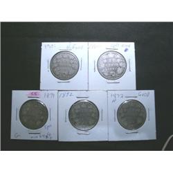 1871, 1872H, 1881H, 1892, 1901.  A nice