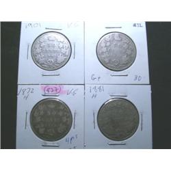 1872H x 2, 1881H, 1901.  Lot of 4 piece
