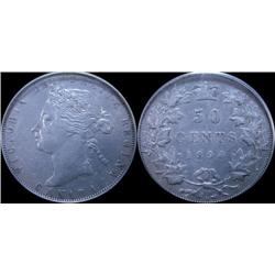 1890H  PCGS EF45.  Light gold and silve