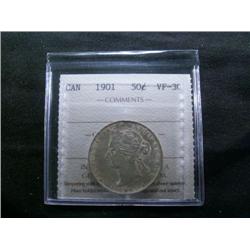 1901  ICCS VF30, gold and silver gray t