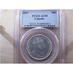 1907  PCGS AU55.  The coin looks mintst