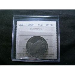 1909  ICCS VF30  silver gray tone, a ni