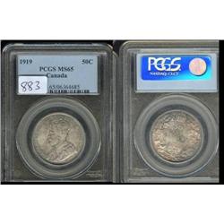 1919 50¢ PCGS MS65  Amazingly toned wit