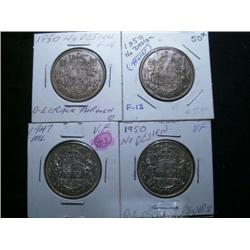 1947 MLCL, 1950 No Design x 3.  Lot of 