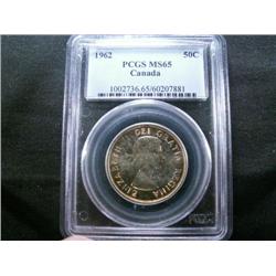 1962 PCGS MS65 The obverse has some gol