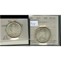 1965 ICCS MS65, light gold and emerald 