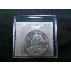 1935  ICCS MS65. Brilliant with full lu