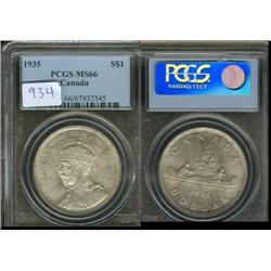 1935 $1 PCGS MS66  Lovely pastel tones 