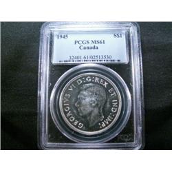 1945  PCGS MS61. Brilliant with lots of