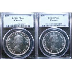 1960, 1961 both PCGS PL66 brilliant wit