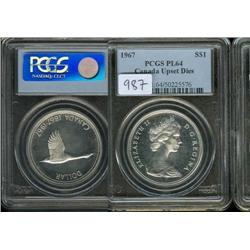 1967 UPSET DIES PCGS PL64PQ. Brilliant 