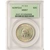 Image 1 : 1936 Norfolk Bicentennial Commemorative Half Dollar Coin PCGS MS67 Old Green Holder