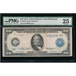 1914 $50 Richmond Federal Reserve Note PMG 25