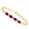 Image 1 : Plated 18KT Yellow Gold 3.50ctw Garnet and Diamond Bracelet