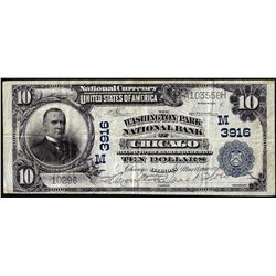 1902 PB $10 Washington Park NB of Chicago, IL CH# 3916 National Currency Note