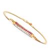 Image 1 : Plated 18KT Yellow Gold 0.51ctw Ruby and Diamond Bracelet