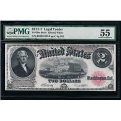 1917 $2 Legal Tender Note PMG 55