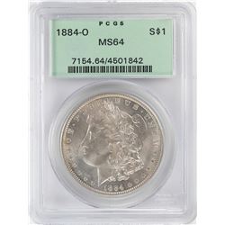 1884-O $1 Morgan Silver Dollar Coin PCGS MS64 Old Green Holder