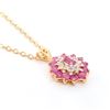 Image 2 : Plated 18KT Yellow Gold 1.30ctw Ruby and Diamond Pendant with Chain