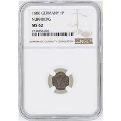 1686 Germany 1P Nurnberg Coin NGC MS62