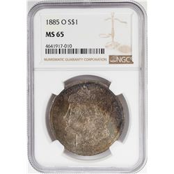 1885-O $1 Morgan Silver Dollar Coin NGC MS65 Nice Toning