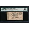 Image 1 : 10 Cent 1863 Raleigh NC Obsolete Note PMG 64EPQ