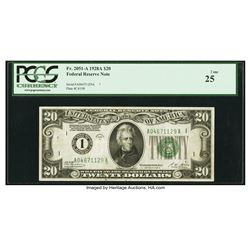 1928A $20 Boston Federal Reserve Note PCGS 25