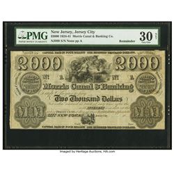 1824-41 $2000 NJ Morris and Canal Banking Note PMG 30NET