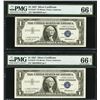 Image 1 : 1957 $1 Consecutive Serial Silver Certificate STAR Notes PMG 66EPQ