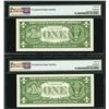 Image 2 : 1957 $1 Consecutive Serial Silver Certificate STAR Notes PMG 66EPQ
