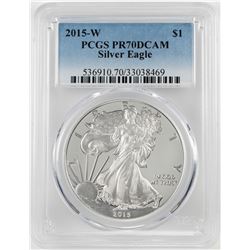 2015-W $1 Proof American Silver Eagle Coin PCGS PR70DCAM