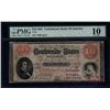 Image 1 : 1861 $10 Confederate States of America Note PMG 10