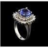 Image 4 : 14KT White Gold 3.11 ctw Tanzanite and Diamond Ring