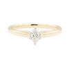 Image 2 : 0.20 ctw Marquise Diamond Solitaire Ring - 14KT Yellow Gold