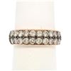 Image 4 : 14k Rose Gold 1.10 ctw Dual Row Round Champagne Diamond Band Ring