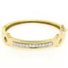 Image 1 : 18kt Yellow and White Gold 1.01 ctw Diamond Open Bangle Bracelet