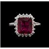 Image 2 : 14KT White Gold 3.20 ctw Pink Tourmaline and Diamond Ring