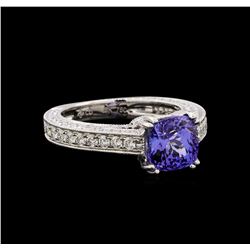 14KT White Gold 1.98 ctw Tanzanite and Diamond Ring