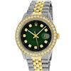 Image 2 : Rolex Mens 2 Tone 18K Green Vignette 2.5 ctw Diamond Datejust Wristwatch With Ro