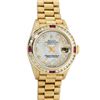 Image 2 : Rolex Ladies 18K Yellow Gold MOP Diamond & Ruby President Wristwatch With Rolex