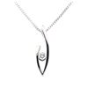 Image 2 : 0.22 ctw Diamond Solitaire Pendant with Chain - 14KT White Gold