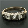 Image 2 : 10k Two Tone Gold 0.25 ctw Diamond Open Filigree Milgrain Work Band Ring