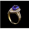 Image 4 : 14KT Yellow Gold 3.19 ctw Tanzanite and Diamond Ring