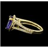 Image 3 : 2.05 ctw Tanzanite and Diamond Ring - 14KT Yellow Gold