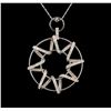 Image 1 : 14KT White Gold 1.10 ctw Diamond Pendant With Chain