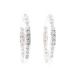 0.40 ctw Diamond Earrings - 14KT White Gold