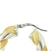 Image 7 : Italian 18K Two Tone Gold 27mm Textured Twisted Drill Bit Pattern Hoop Earrings