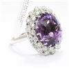 Image 4 : 12.15 ctw Amethyst and Diamond Ring - 14KT White Gold