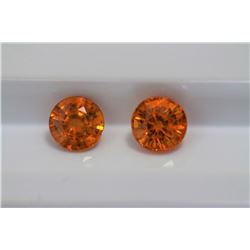 2.86ct Round Shape Match Pair Spessartite   Dimension 6.4x4.6